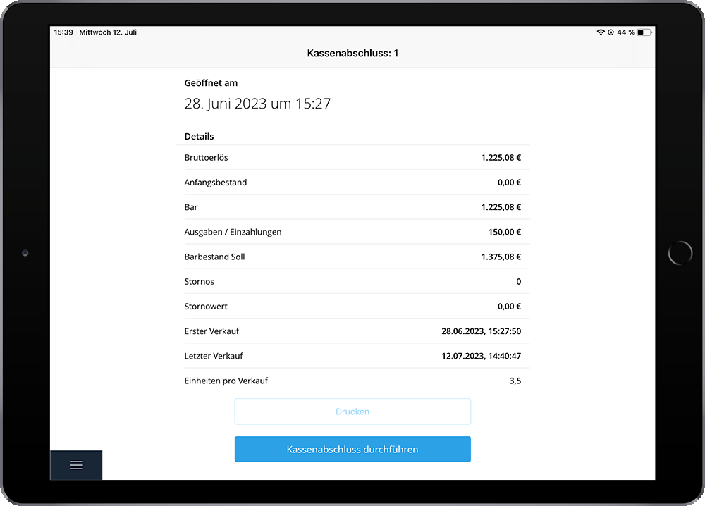 Tillhub Kassensystem Screenshot - Zahlarten