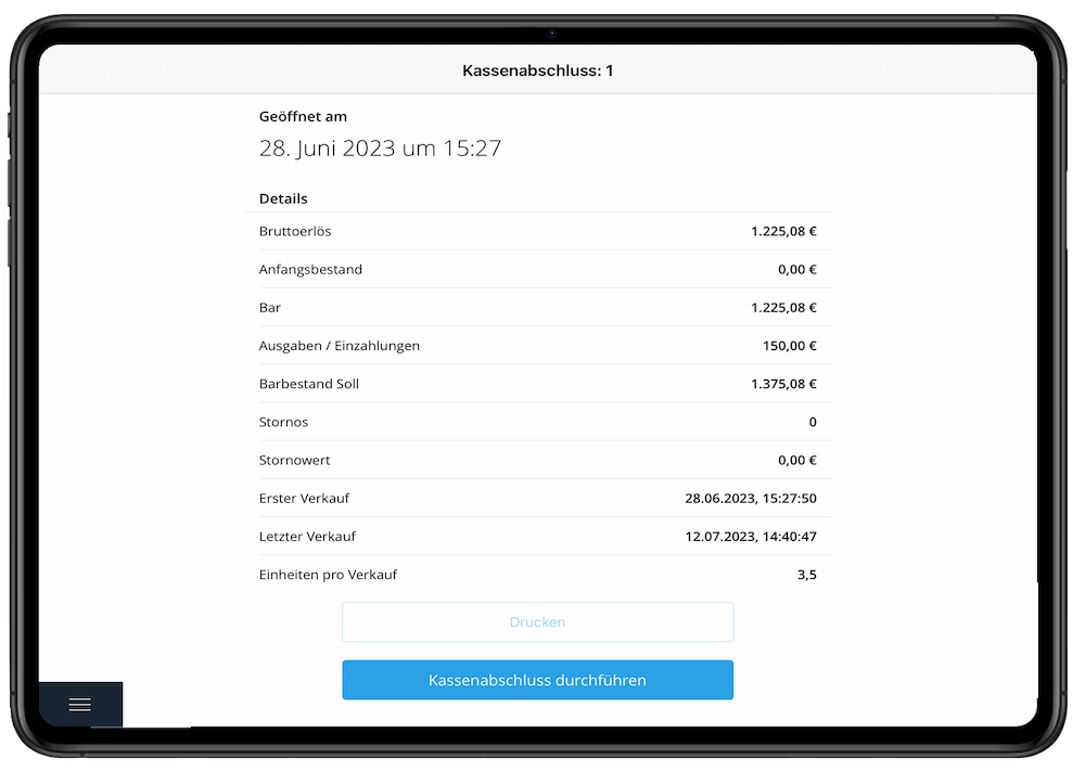 Tillhub Kassensystem Screenshot - Zahlarten